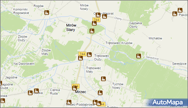 mapa Trębowiec Duży, Trębowiec Duży na mapie Targeo