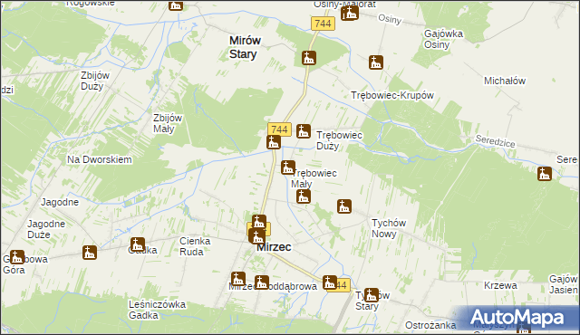 mapa Trębowiec Mały, Trębowiec Mały na mapie Targeo