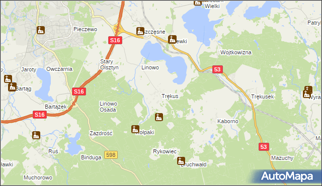 mapa Trękus, Trękus na mapie Targeo