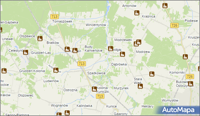 mapa Trojanów gmina Sławno, Trojanów gmina Sławno na mapie Targeo