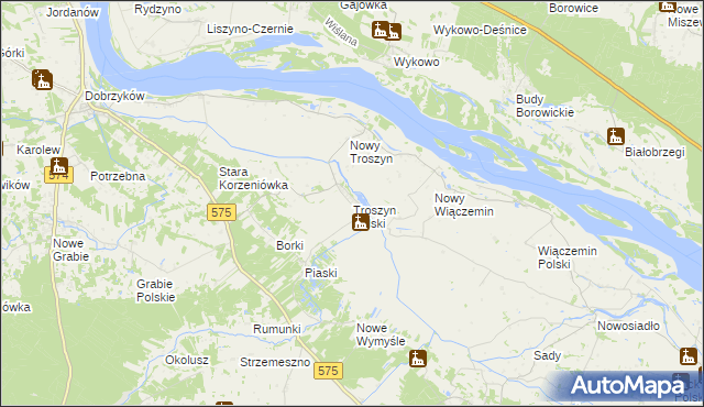 mapa Troszyn Polski, Troszyn Polski na mapie Targeo