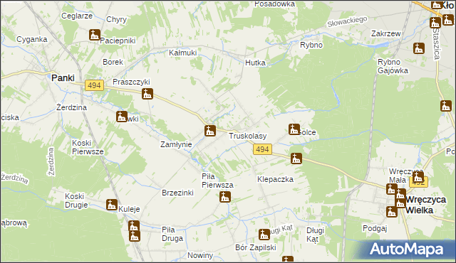 mapa Truskolasy gmina Wręczyca Wielka, Truskolasy gmina Wręczyca Wielka na mapie Targeo
