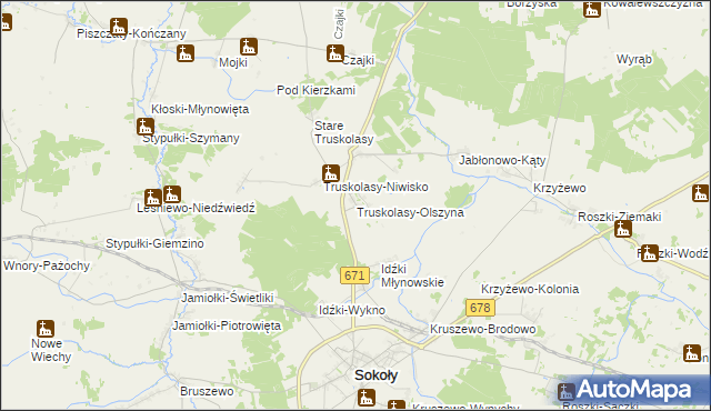 mapa Truskolasy-Olszyna, Truskolasy-Olszyna na mapie Targeo