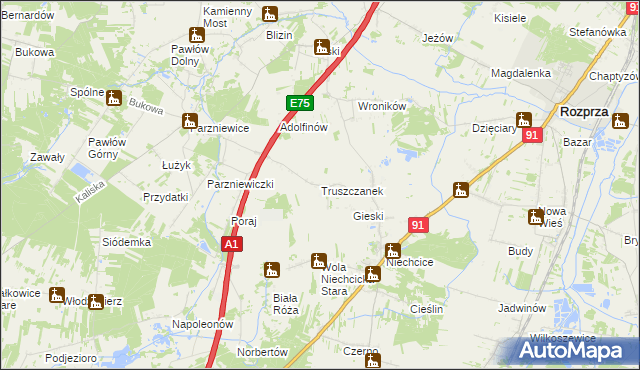 mapa Truszczanek, Truszczanek na mapie Targeo