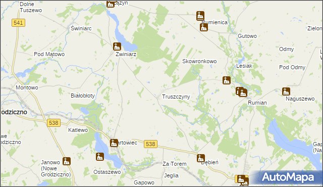 mapa Truszczyny, Truszczyny na mapie Targeo