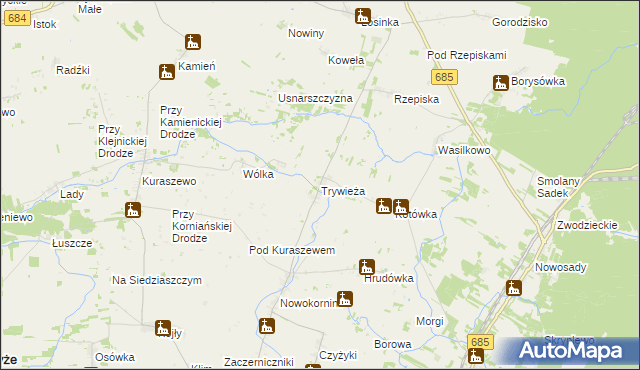 mapa Trywieża, Trywieża na mapie Targeo