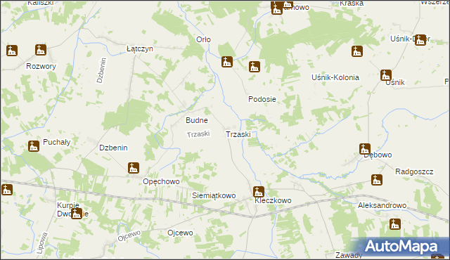 mapa Trzaski gmina Troszyn, Trzaski gmina Troszyn na mapie Targeo