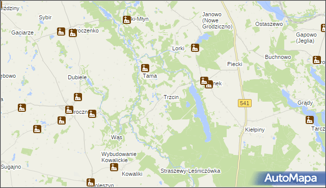 mapa Trzcin, Trzcin na mapie Targeo