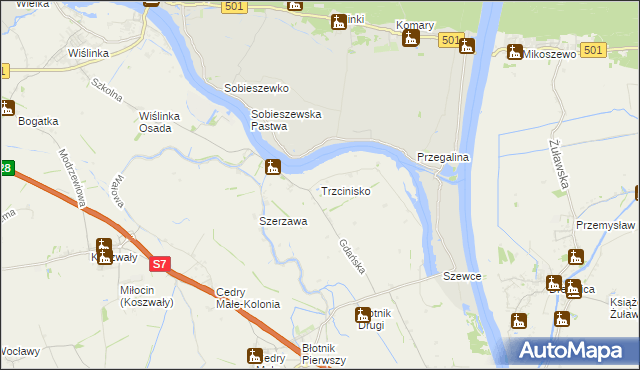 mapa Trzcinisko, Trzcinisko na mapie Targeo