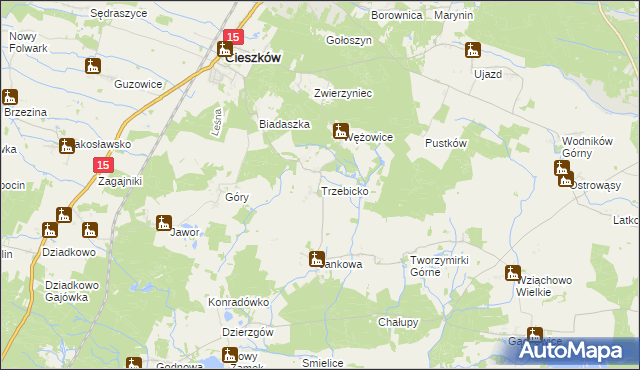 mapa Trzebicko, Trzebicko na mapie Targeo