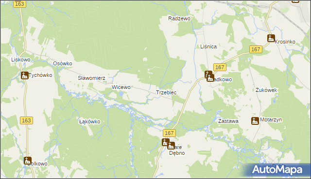 mapa Trzebiec, Trzebiec na mapie Targeo