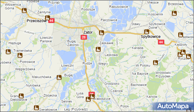 mapa Trzebieńczyce, Trzebieńczyce na mapie Targeo