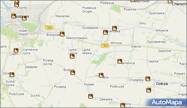 mapa Trzebienice, Trzebienice na mapie Targeo