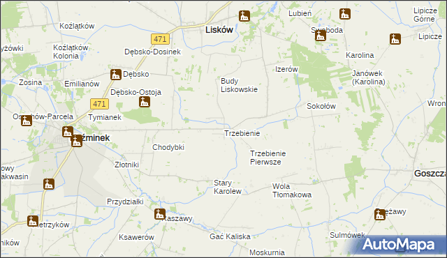 mapa Trzebienie, Trzebienie na mapie Targeo