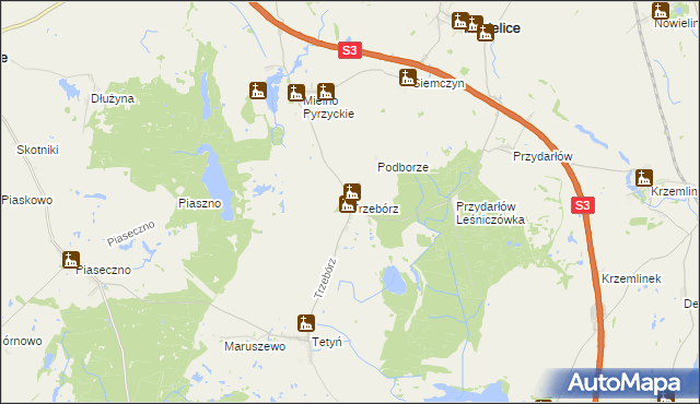 mapa Trzebórz, Trzebórz na mapie Targeo