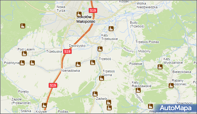 mapa Trzeboś, Trzeboś na mapie Targeo