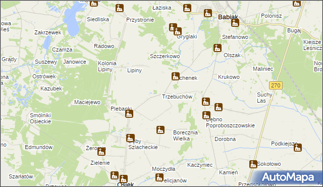 mapa Trzebuchów, Trzebuchów na mapie Targeo