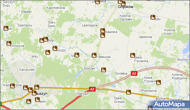 mapa Trzebucza, Trzebucza na mapie Targeo