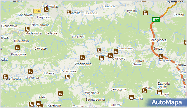 mapa Trzebunia, Trzebunia na mapie Targeo