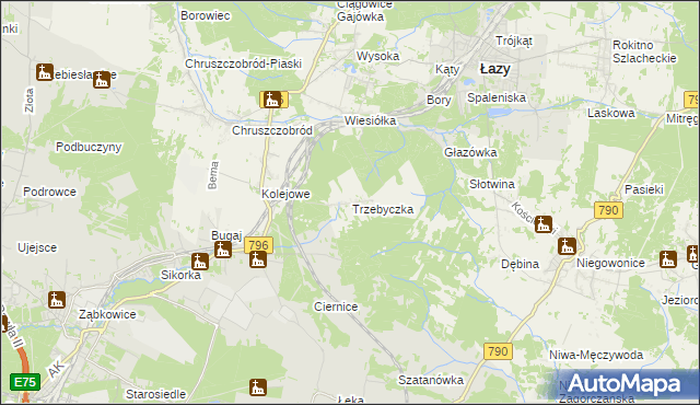 mapa Trzebyczka, Trzebyczka na mapie Targeo