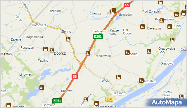 mapa Trzeciewiec, Trzeciewiec na mapie Targeo