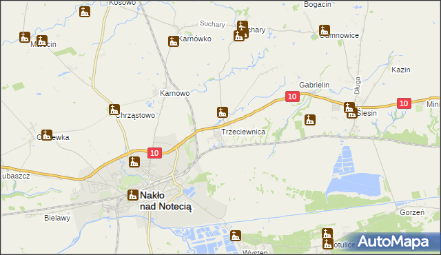 mapa Trzeciewnica, Trzeciewnica na mapie Targeo