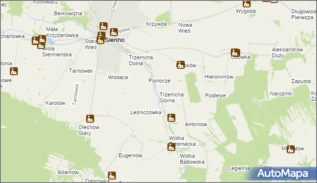 mapa Trzemcha Górna, Trzemcha Górna na mapie Targeo