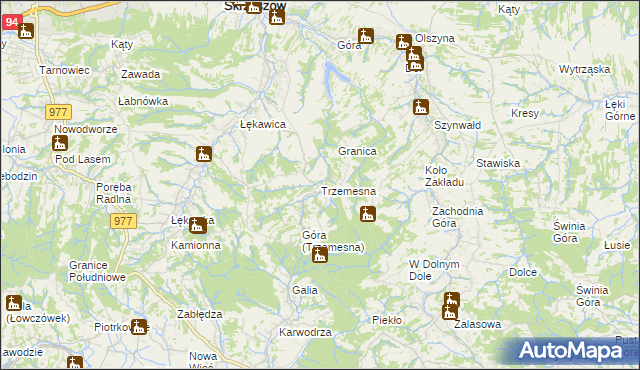 mapa Trzemesna, Trzemesna na mapie Targeo