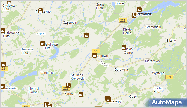 mapa Trzepowo gmina Przywidz, Trzepowo gmina Przywidz na mapie Targeo