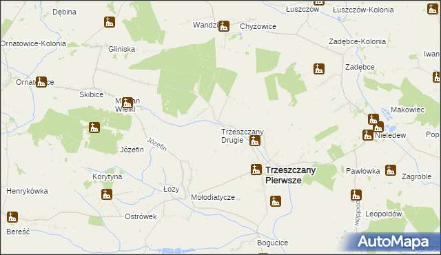 mapa Trzeszczany Drugie, Trzeszczany Drugie na mapie Targeo