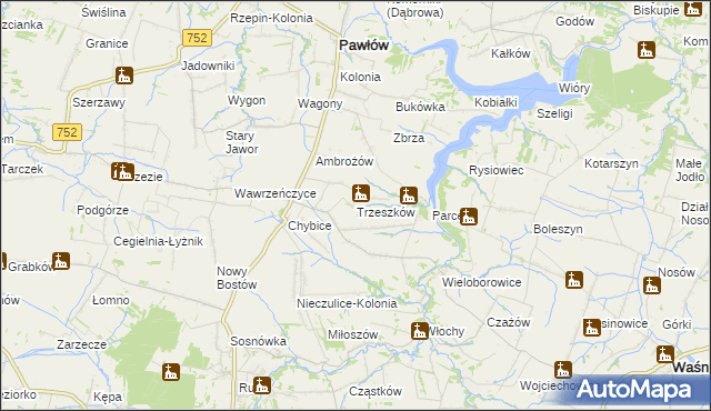 mapa Trzeszków, Trzeszków na mapie Targeo