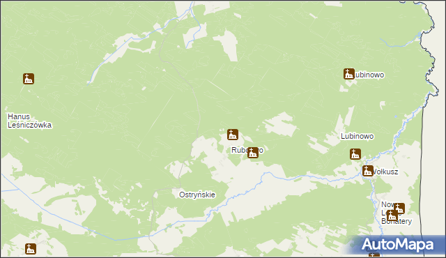 mapa Trzy Kopce gmina Płaska, Trzy Kopce gmina Płaska na mapie Targeo