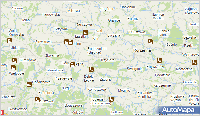 mapa Trzycierz, Trzycierz na mapie Targeo