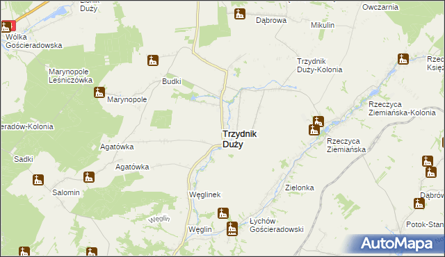 mapa Trzydnik Duży, Trzydnik Duży na mapie Targeo