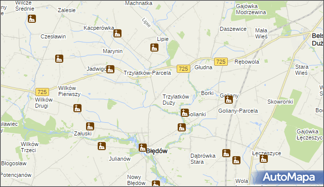mapa Trzylatków Duży, Trzylatków Duży na mapie Targeo