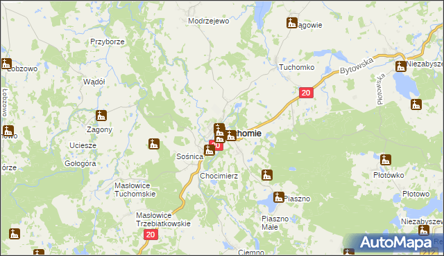 mapa Tuchomie, Tuchomie na mapie Targeo
