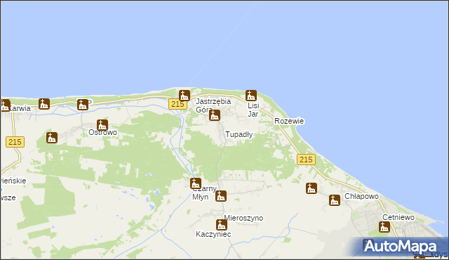 mapa Tupadły gmina Władysławowo, Tupadły gmina Władysławowo na mapie Targeo