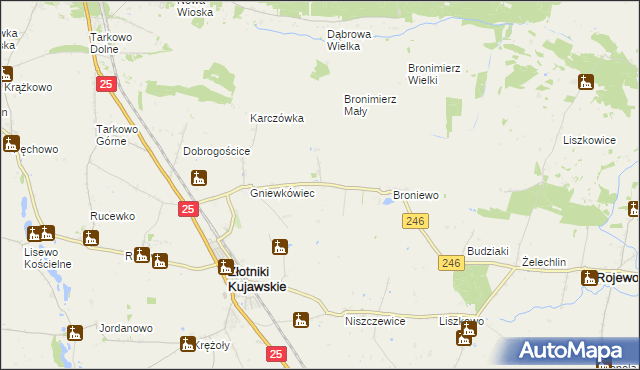 mapa Tupadły gmina Złotniki Kujawskie, Tupadły gmina Złotniki Kujawskie na mapie Targeo