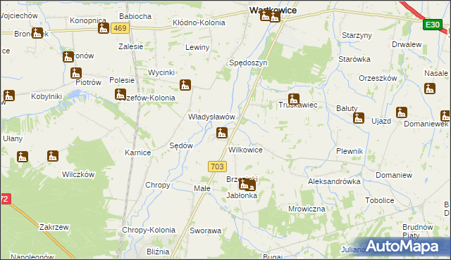 mapa Tur gmina Wartkowice, Tur gmina Wartkowice na mapie Targeo