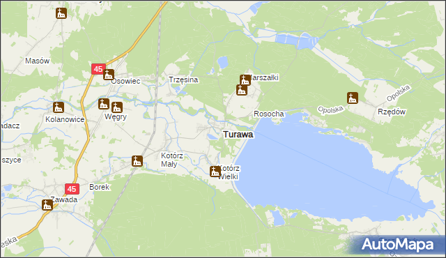 mapa Turawa, Turawa na mapie Targeo