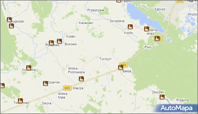 mapa Turczyn gmina Rajgród, Turczyn gmina Rajgród na mapie Targeo