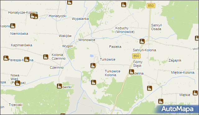 mapa Turkowice gmina Werbkowice, Turkowice gmina Werbkowice na mapie Targeo