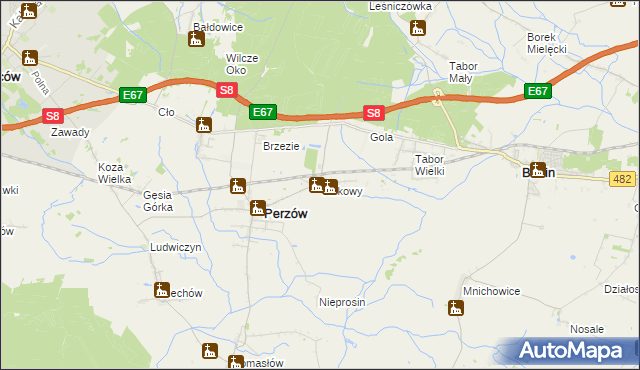 mapa Turkowy, Turkowy na mapie Targeo