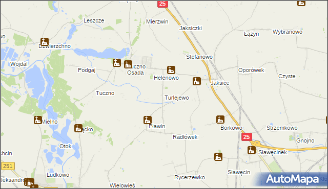 mapa Turlejewo, Turlejewo na mapie Targeo