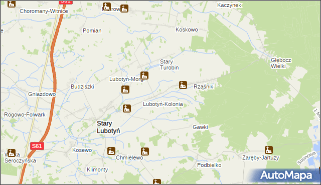 mapa Turobin-Brzozowa, Turobin-Brzozowa na mapie Targeo