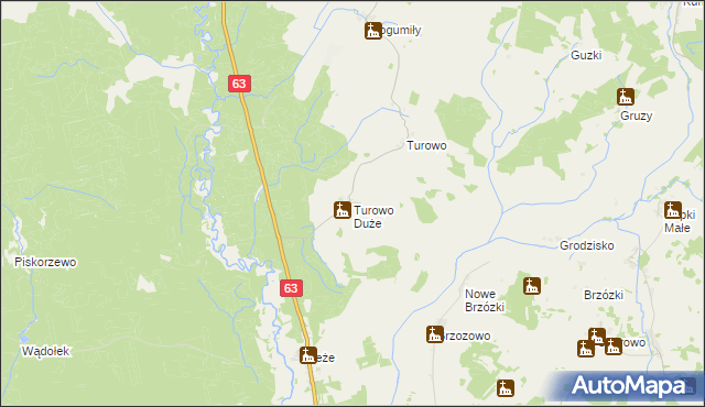 mapa Turowo Duże, Turowo Duże na mapie Targeo