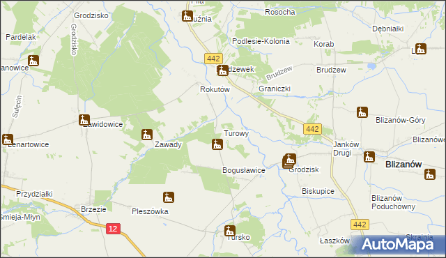 mapa Turowy, Turowy na mapie Targeo