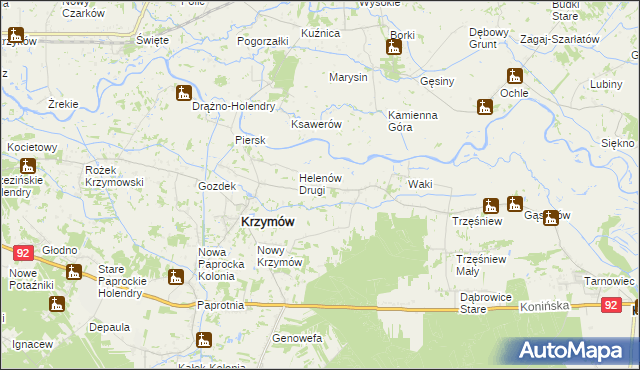 mapa Tury gmina Kościelec, Tury gmina Kościelec na mapie Targeo