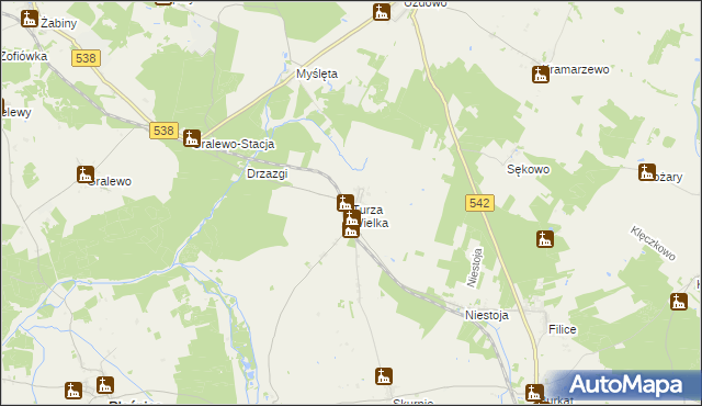 mapa Turza Wielka gmina Działdowo, Turza Wielka gmina Działdowo na mapie Targeo