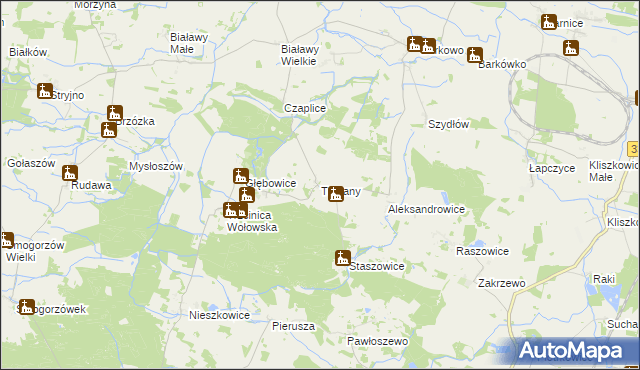 mapa Turzany gmina Wińsko, Turzany gmina Wińsko na mapie Targeo